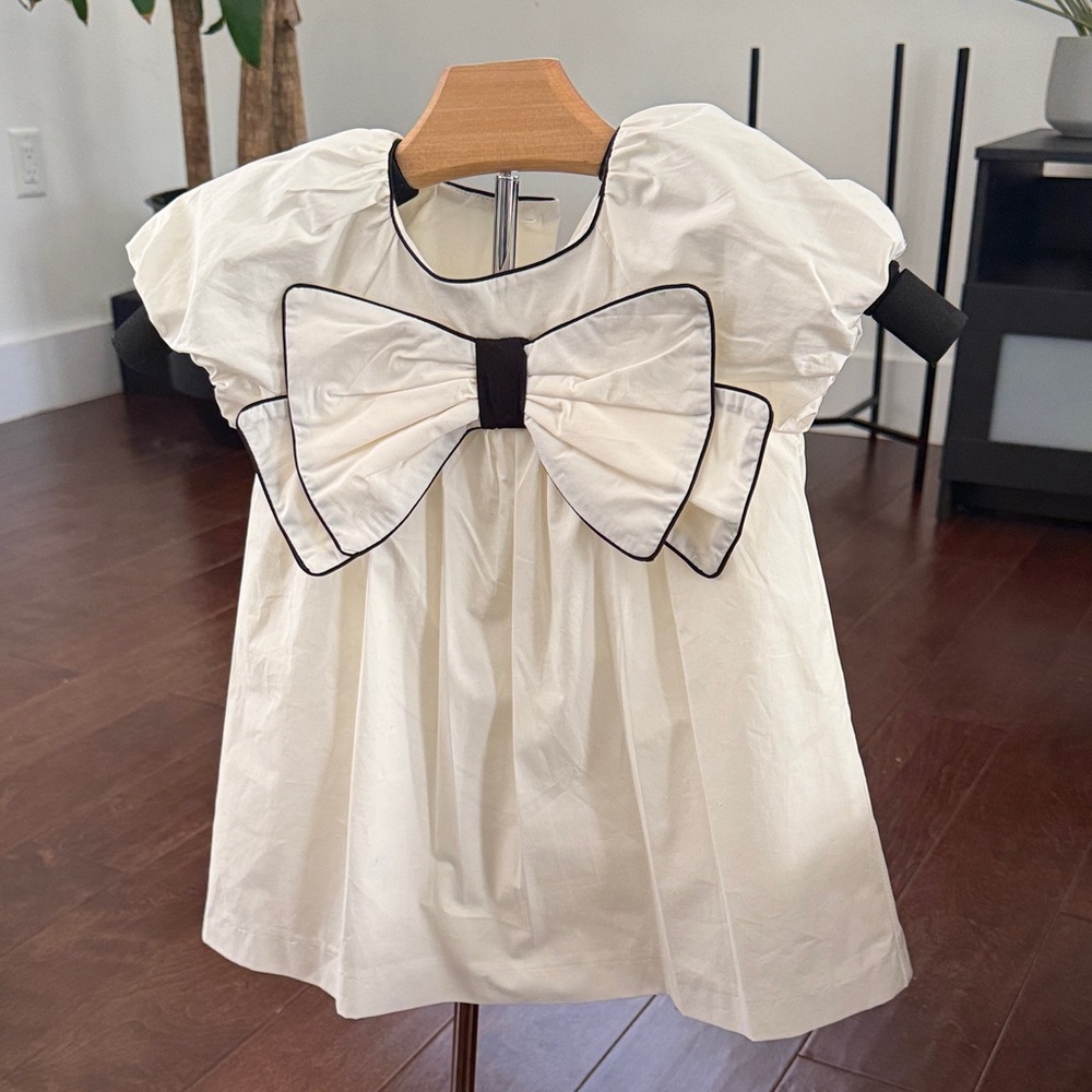 Zara Ivory Blouse with Black Accents